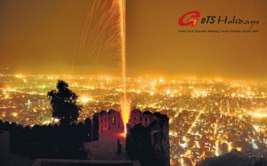 one of the illuminated forts of Jaipur