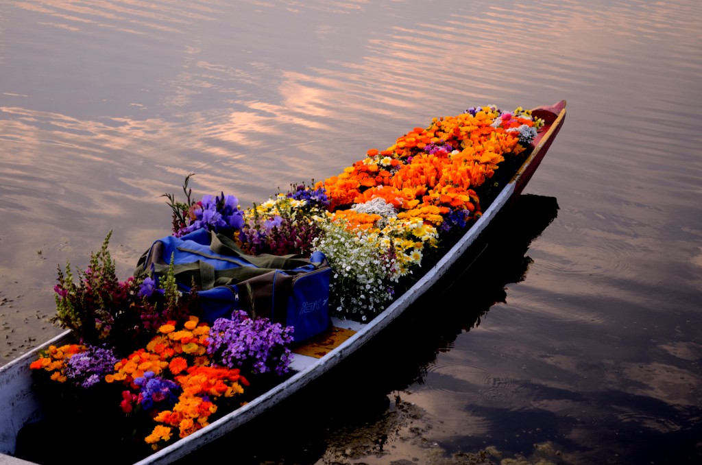 Flower Market On Dal Lake, Kashmir